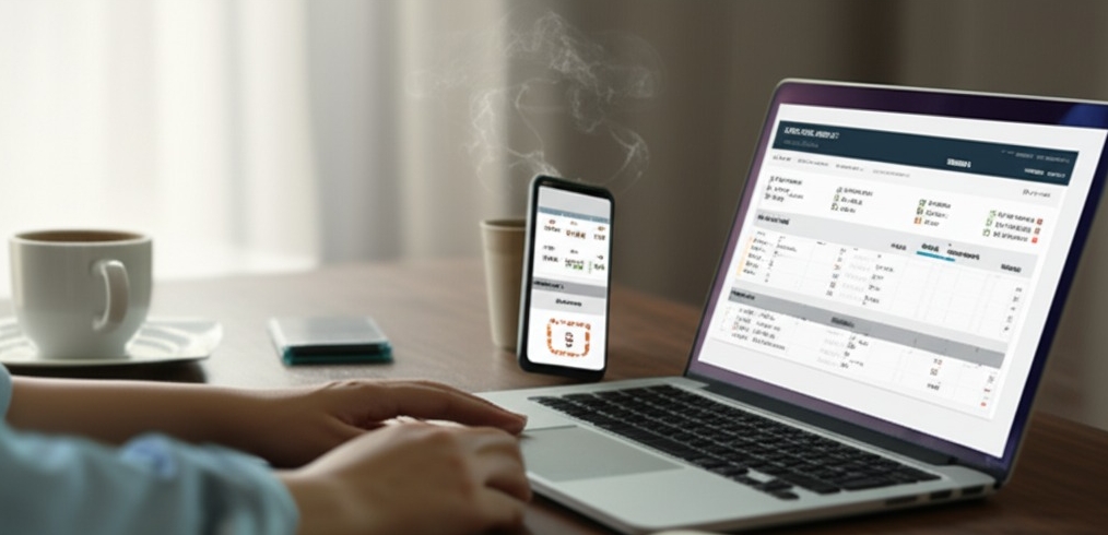 Image Prompt: A realistic, well-lit, eye-level medium shot photo showing a trader’s workspace with a digital trading journal open on a laptop screen. The screen displays a detailed trade entry with visible fields like entry/exit points, strategy notes, and emotion tags. A person's hands are seen typing reflective notes or tagging emotions post-trade. Nearby on the desk are a smartphone displaying a behavioral analytics dashboard (with mood or time-of-day graphs), a cup of coffee, and a paper notepad with handwritten thoughts. The background is softly blurred, highlighting focus and clarity. The overall mood is thoughtful, analytical, and introspective—emphasizing the mindset and emotional discipline behind trading decisions. Image Prompt: A realistic, well-lit, eye-level medium shot photo showing a trader’s workspace with a digital trading journal open on a laptop screen. The screen displays a detailed trade entry with visible fields like entry/exit points, strategy notes, and emotion tags. A person's hands are seen typing reflective notes or tagging emotions post-trade. Nearby on the desk are a smartphone displaying a behavioral analytics dashboard (with mood or time-of-day graphs), a cup of coffee, and a paper notepad with handwritten thoughts. The background is softly blurred, highlighting focus and clarity. The overall mood is thoughtful, analytical, and introspective—emphasizing the mindset and emotional discipline behind trading decisions.