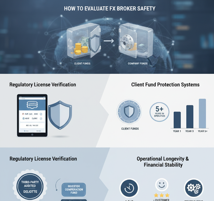 FX取引では、安全性が命。信頼できるブローカーを選ぶための見極めポイントを、3つの観点から解説します。